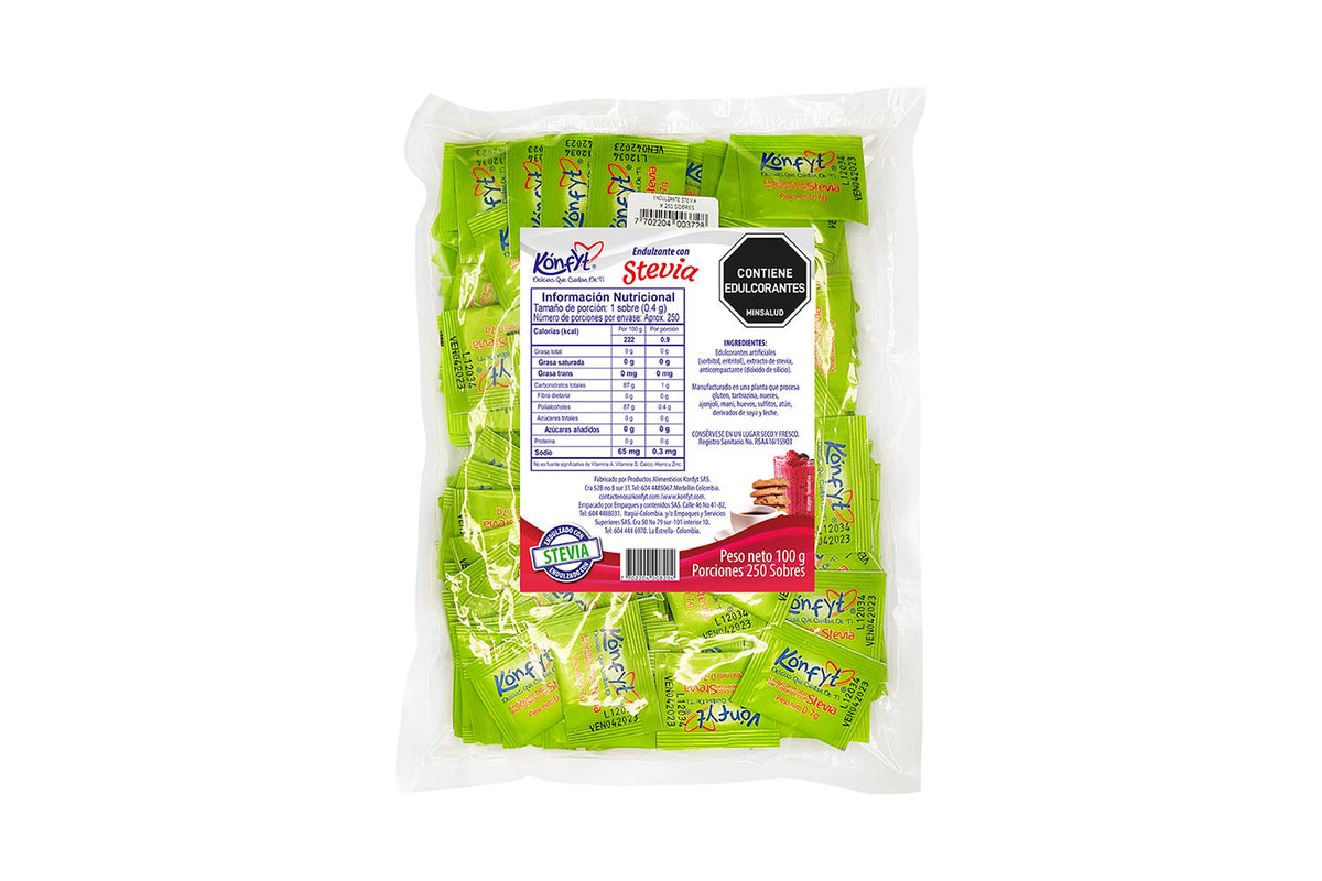 Endulzante Stevia 250 Sobres Konfyt