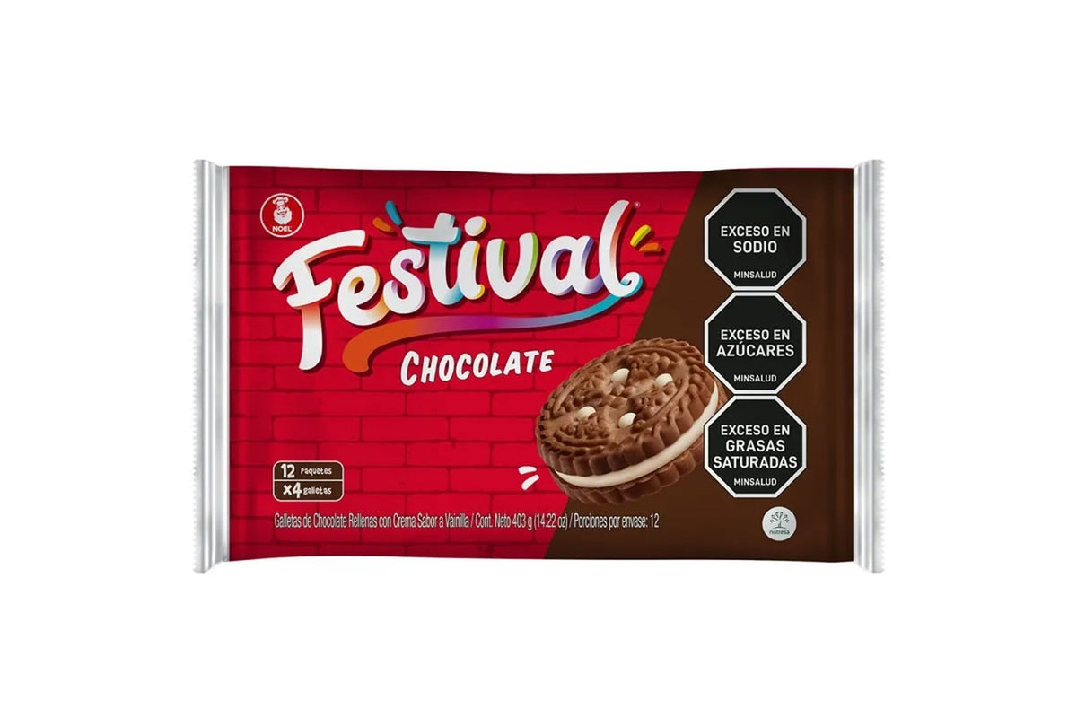 Galleta Festival Bolsa 12x4 Chocolate Noel
