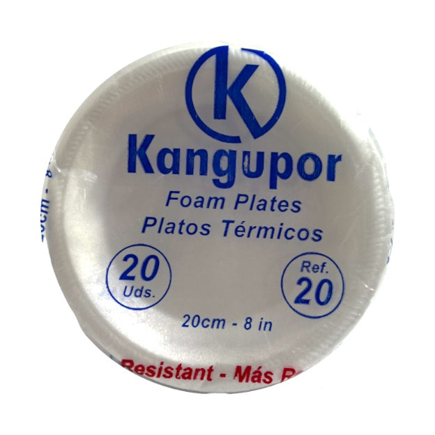 Plato Icopor 20 Plano Paca 200 Unidades Kangupor
